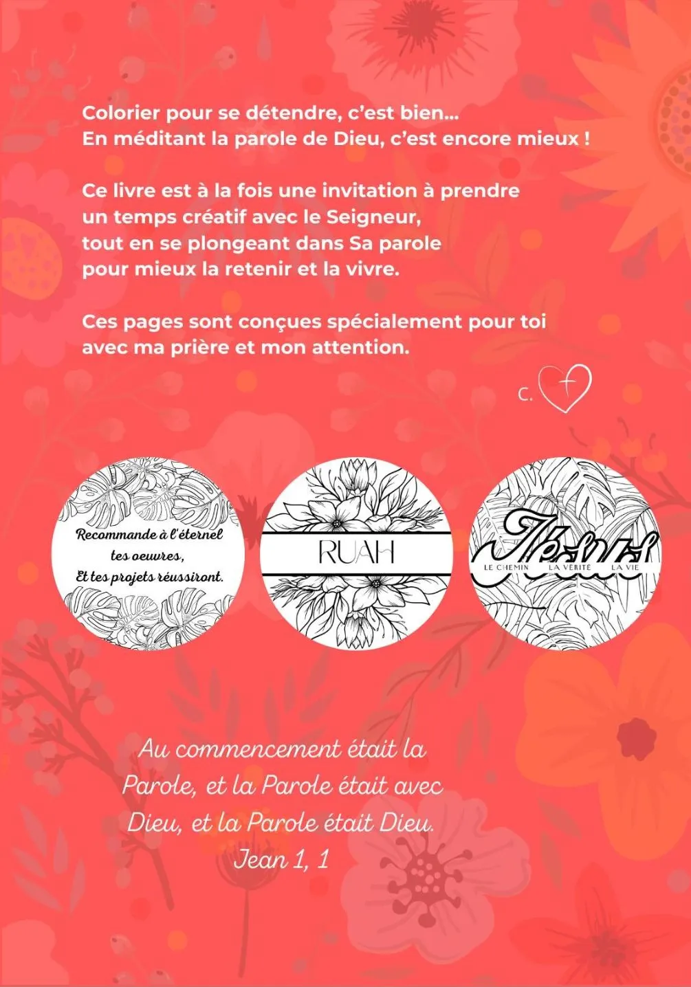 Back cover of Versets bibliques à colorier et à mémoriser